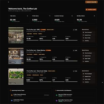 Owner dashboard interface